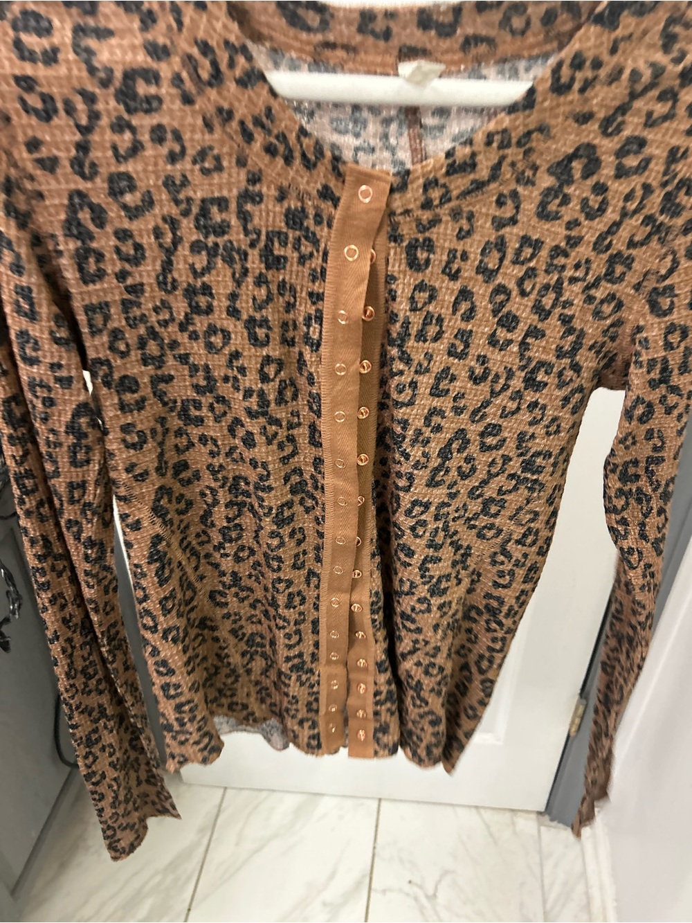 NWOT FREE PEOPLE animal print cardigan. - Picture 8 of 13